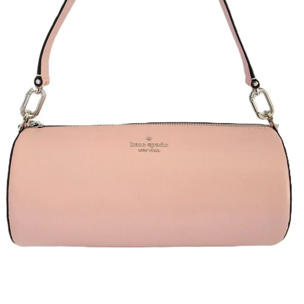 Kate Spade KN202 Roulette Glazed Leather Medium Shoulder Bag Tutu Pink Patent - Picture 1 of 7